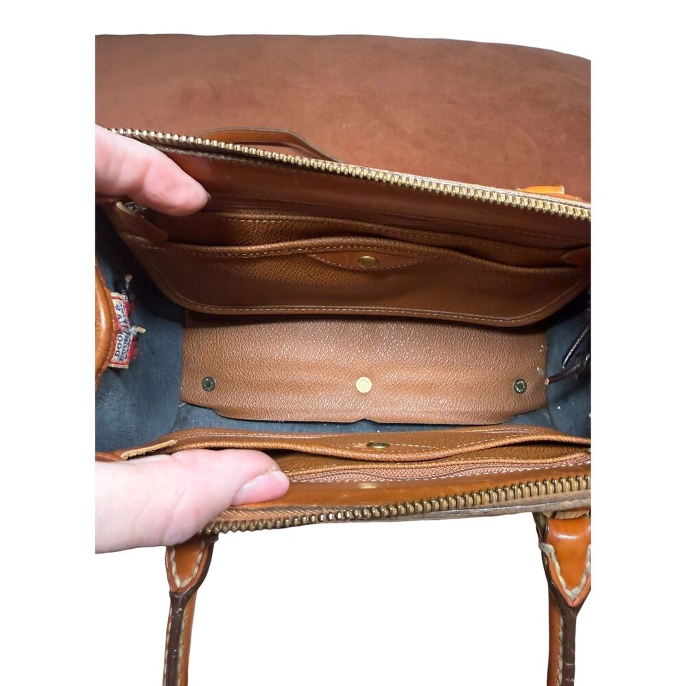 Vtg DOONEY & BOURKE Barrel AWL Black Tan Satchel Crossbody Shoulder Bag USA 80's - Picture 8 of 10